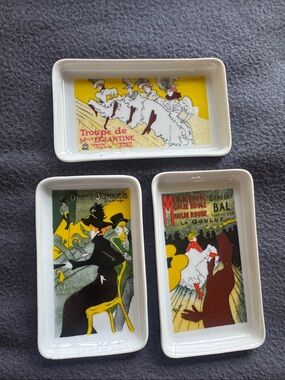 Limoges White Ceramic Rectangular Dishes - Set of 3